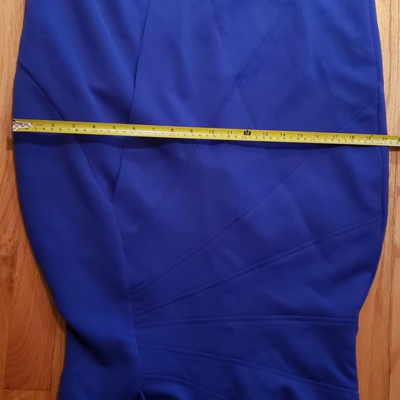 NWOT-Maggy London Ruched Dress w/Faux Wrap Bottom - Picture 9 of 9